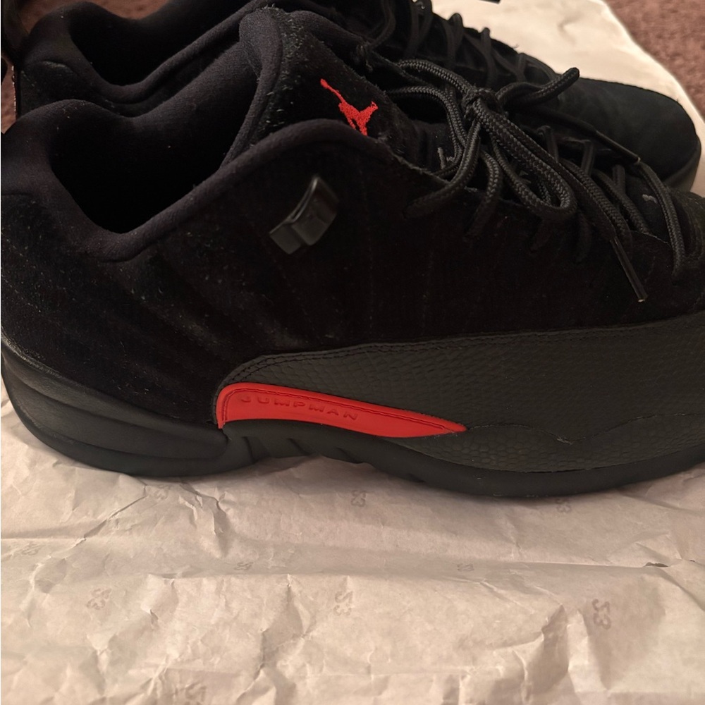 Jordan Black and Orange Men's Sneakers